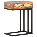 Masă laterală formă U, 45 x 30 x 61 cm, lemn masiv reciclat