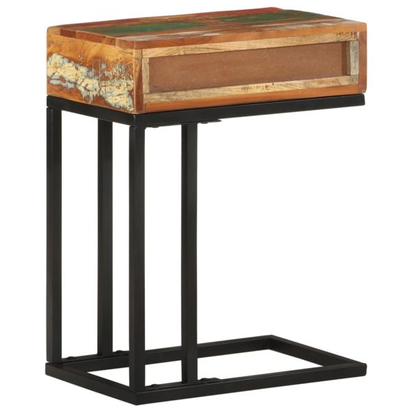 Masă laterală formă U, 45 x 30 x 61 cm, lemn masiv reciclat