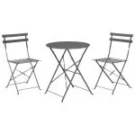 ProGarden Set mobilier bistro, 3 buc., antracit închis mat