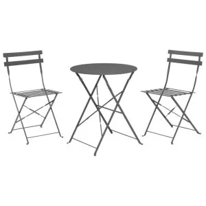 ProGarden Set mobilier bistro, 3 buc., antracit închis mat
