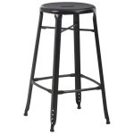 Scaune de bar, 4 buc., negru, plastic