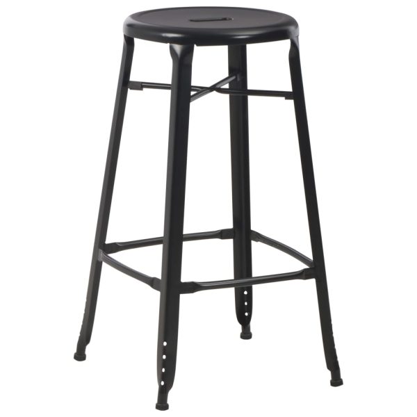 Scaune de bar, 4 buc., negru, plastic