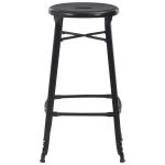 Scaune de bar, 4 buc., negru, plastic