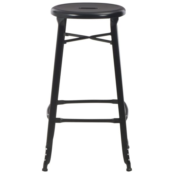 Scaune de bar, 4 buc., negru, plastic