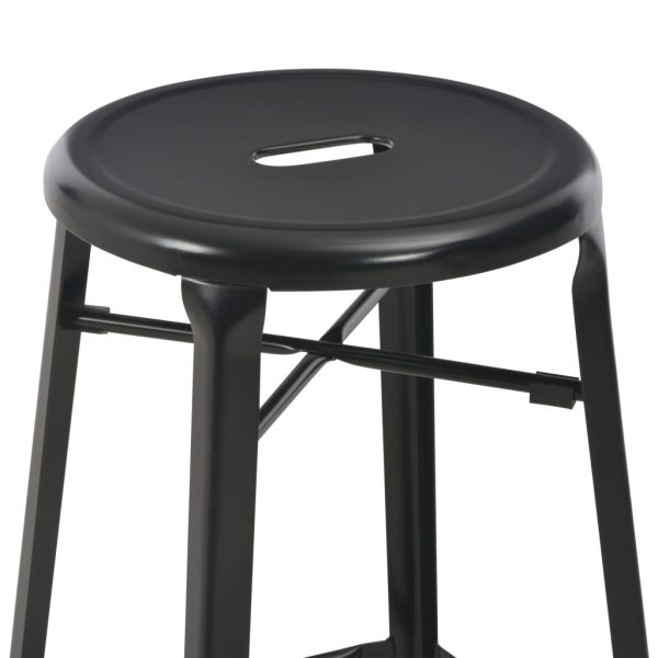 Scaune de bar, 4 buc., negru, plastic