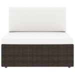 Set mobilier de grădină, 8 piese, maro, poliratan