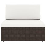 Set mobilier de grădină, 4 piese, maro, poliratan