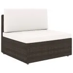 Set mobilier de grădină, 7 piese, maro, poliratan