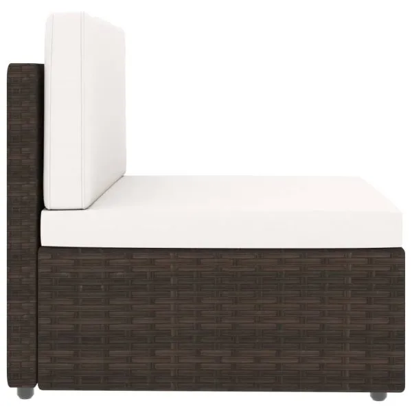 Set mobilier de grădină, 7 piese, maro, poliratan