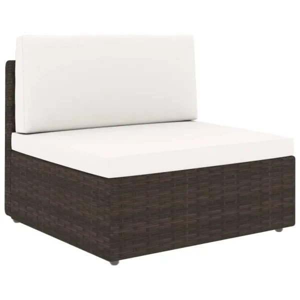 Set mobilier de grădină, 10 piese, maro, poliratan