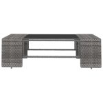 Set mobilier de grădină, 4 piese, gri, poliratan