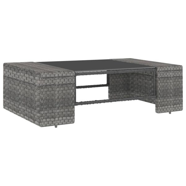 Set mobilier de grădină, 4 piese, gri, poliratan