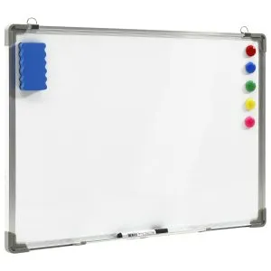 Tablă magnetică albă cu ștergere uscată 90×60 cm oțel