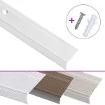Profile trepte în formă de L, 5 buc, argintiu, 90 cm, aluminiu