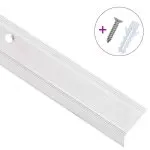 Profile trepte în formă de L, 15 buc, argintiu, 90 cm, aluminiu