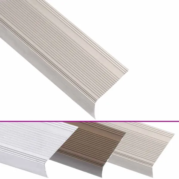Profile trepte în formă de L, 5 buc. șampanie 90 cm aluminiu