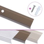 Profile trepte în formă de L, 10 buc., maro, 67 cm, aluminiu