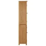 Bibliotecă cu 4 uși, 80x35x180 cm, lemn masiv stejar și sticlă