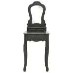 Set masă de toaletă cu taburet gri 50x59x136 cm lemn paulownia