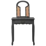 Masă toaletă cu taburet, gri, 65x36x128 cm, lemn paulownia, MDF