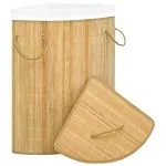 Coș de rufe din bambus de colț, 60 L