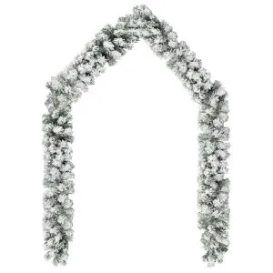 Ghirlandă de Crăciun cu zăpadă, verde, 10 m, PVC