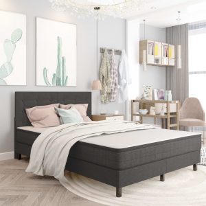 Pat continental, gri închis, 140 x 200 cm, material textil