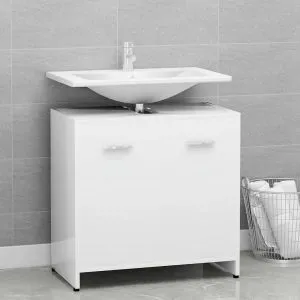 Dulap de baie, alb, 60x33x61 cm, lemn prelucrat