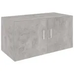 Dulap montat pe perete, gri beton, 80x39x40 cm, lemn prelucrat