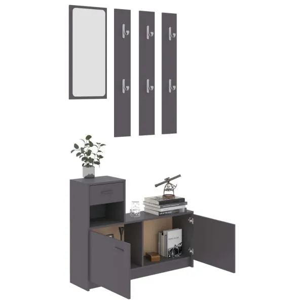 Mobilă pentru hol, gri, 100 x 25 x 76,5 cm, PAL