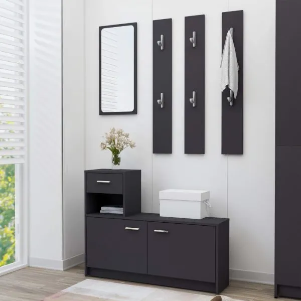 Mobilă pentru hol, gri, 100 x 25 x 76,5 cm, PAL
