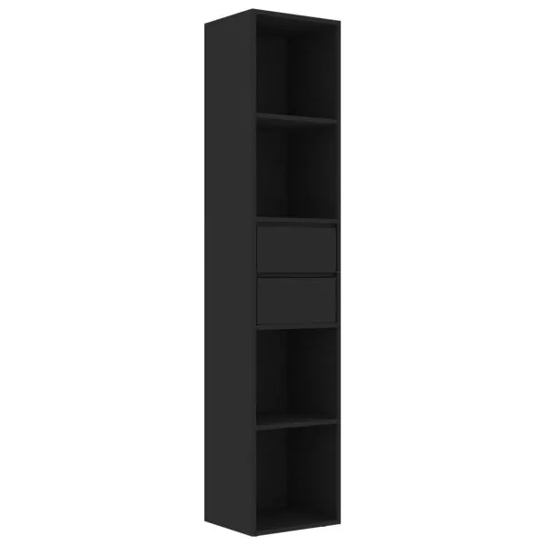 Bibliotecă, negru, 36x30x171 cm, lemn prelucrat
