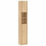 Dulap de baie, stejar Sonoma, 32×25,5×190 cm, lemn prelucrat