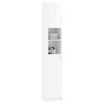 Dulap de baie, alb extralucios, 32×25,5×190 cm, lemn prelucrat