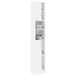 Dulap de baie, alb extralucios, 32×25,5×190 cm, lemn prelucrat