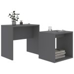 Set măsuțe de cafea, gri, 48x30x45 cm, lemn prelucrat