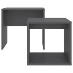 Set măsuțe de cafea, gri, 48x30x45 cm, lemn prelucrat