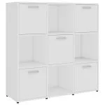 Bibliotecă, alb, 90x30x90 cm, lemn prelucrat