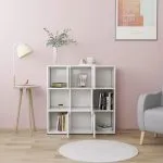 Bibliotecă, alb, 90x30x90 cm, lemn prelucrat