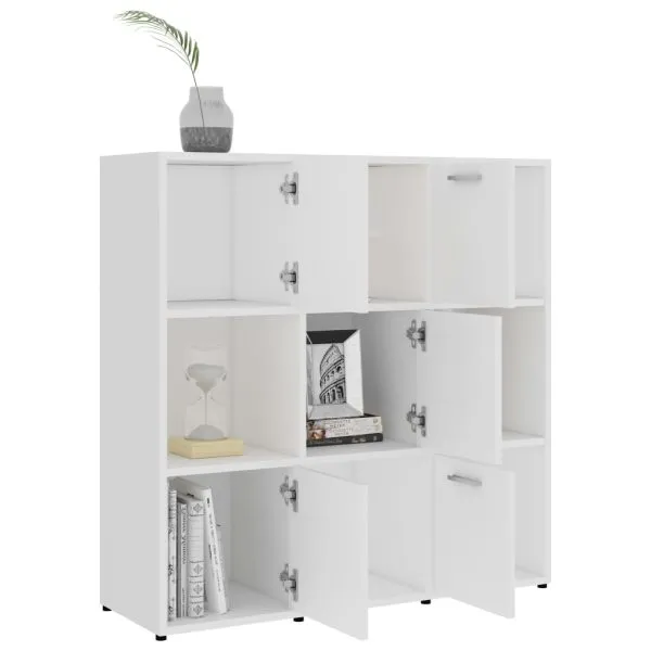 Bibliotecă, alb, 90x30x90 cm, lemn prelucrat