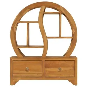 Dulap cu raft Yin Yang, 68 x 26 x 83 cm, lemn masiv de tec