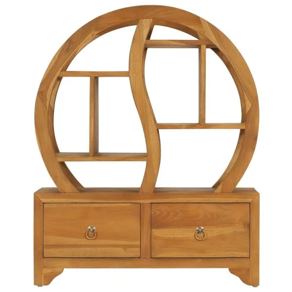 Dulap cu raft Yin Yang, 68 x 26 x 83 cm, lemn masiv de tec