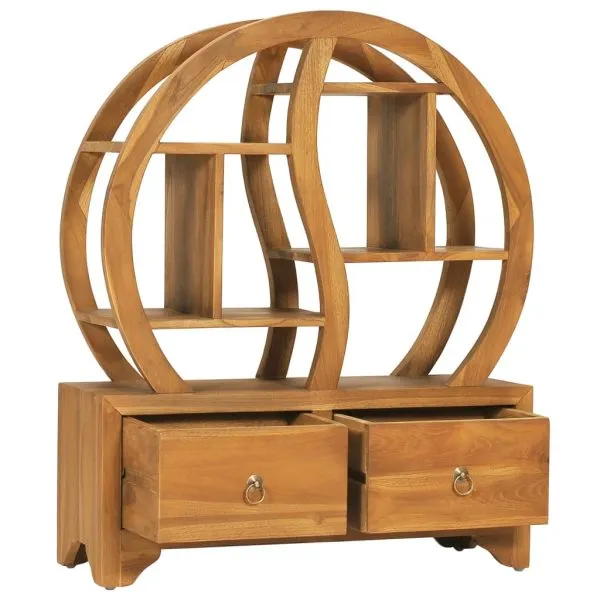 Dulap cu raft Yin Yang, 68 x 26 x 83 cm, lemn masiv de tec