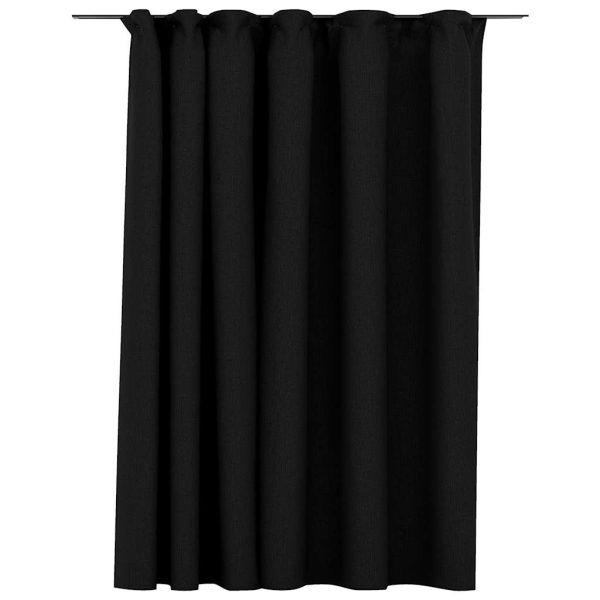 Draperie opacă, aspect de in, antracit, 290 x 245 cm, cârlige
