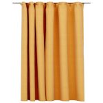 Draperie opacă, aspect de in, galben, 290 x 245 cm, cu cârlige