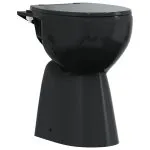 Vas WC fără ramă închidere silențioasă, + 7 cm, negru, ceramică