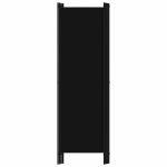 Paravan de cameră cu 4 panouri, negru, 200 x 180 cm