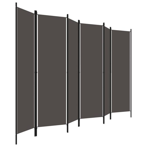 Paravan de cameră cu 6 panouri, antracit, 300 x 180 cm