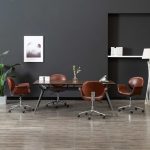 Scaune de masă pivotante, 4 buc., maro, piele ecologică