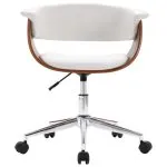 Scaune de bucătărie pivotante, 2 buc., alb, piele artificială